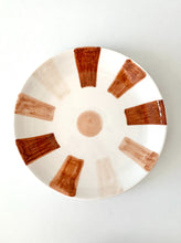 Load image into Gallery viewer, Shades of terracotta color Moroccan sunburst design handmade hand painted ceramic plate