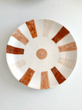 Load image into Gallery viewer, Shades of terracotta color Moroccan sunburst design handmade hand painted ceramic plate
