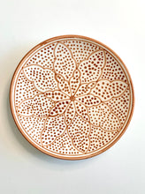 Load image into Gallery viewer, Terracotta color Moroccan zwak design handmade hand painted ceramic plate
