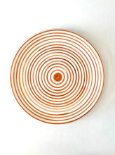 Load image into Gallery viewer, Terracotta color Moroccan stripe design handmade hand painted ceramic plate
